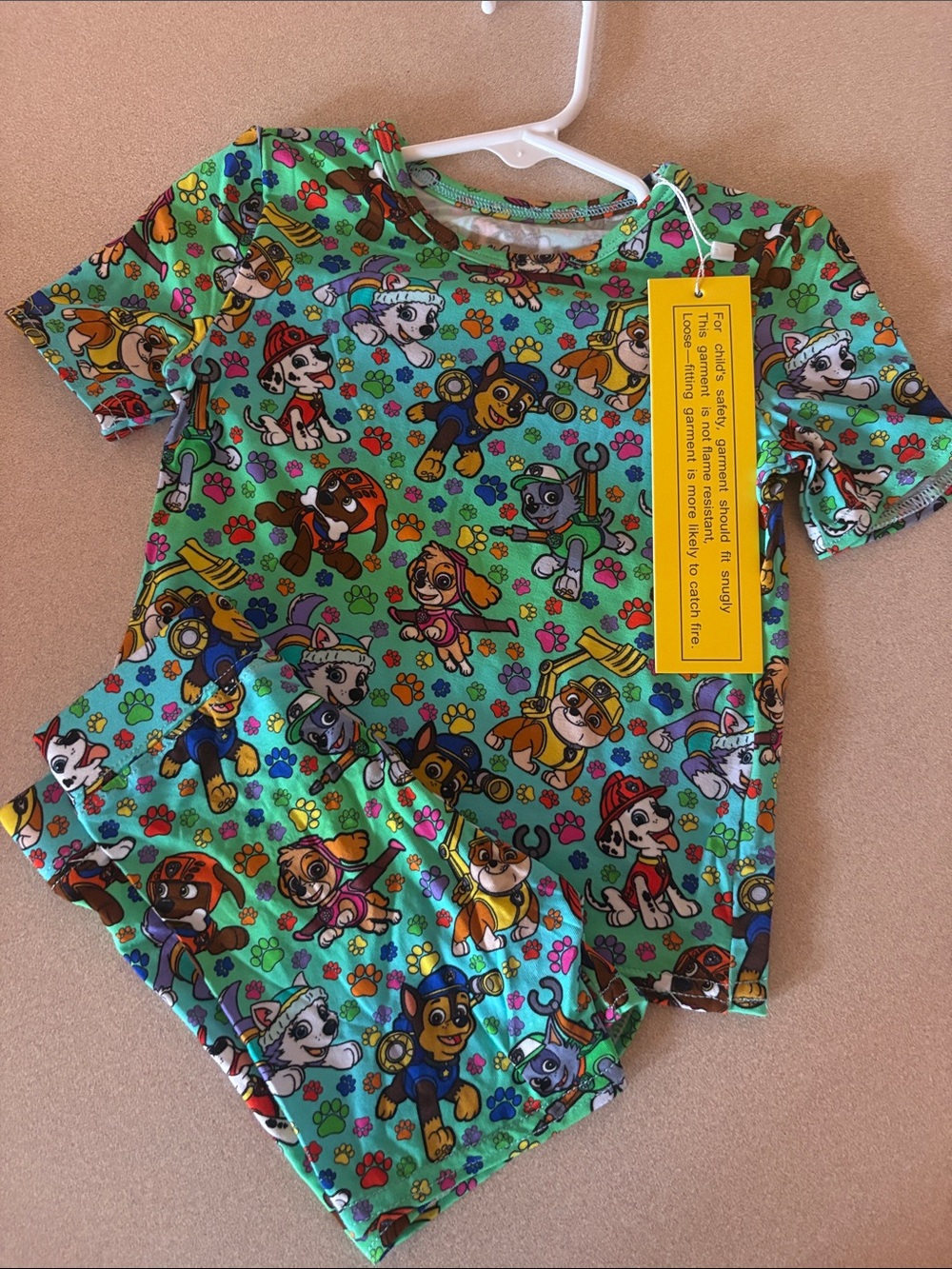 Kids Bamboo Green Paw Patrol Print pajamas